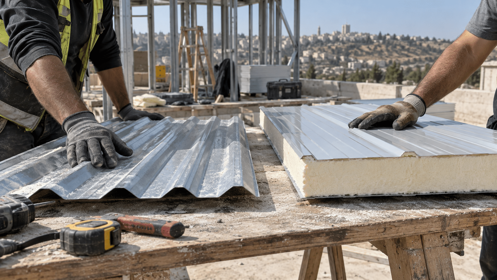 השוואה בין פח איסכורית רגיל לפנל מבודד עם ליבת בידוד